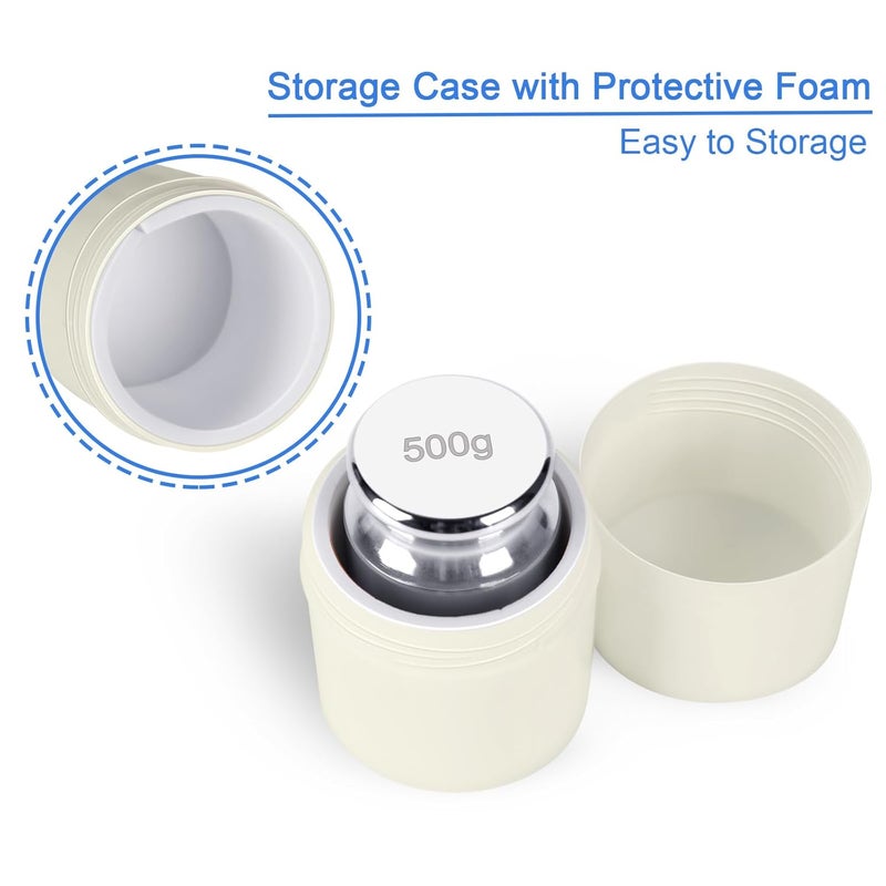 QP 500g Calibration Weights, OIML M1 High Precision Gram Weights, Stainless Steel Scale Calibration Weight for Digital Scale, Weight Scale, balance Scale, Chrome Finish Scale Weights with Storage Case - Image 2
